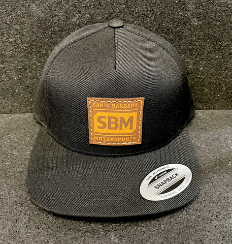 SBM - Black Leather Patch Snapback